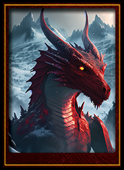 Red dragon in cold terrain